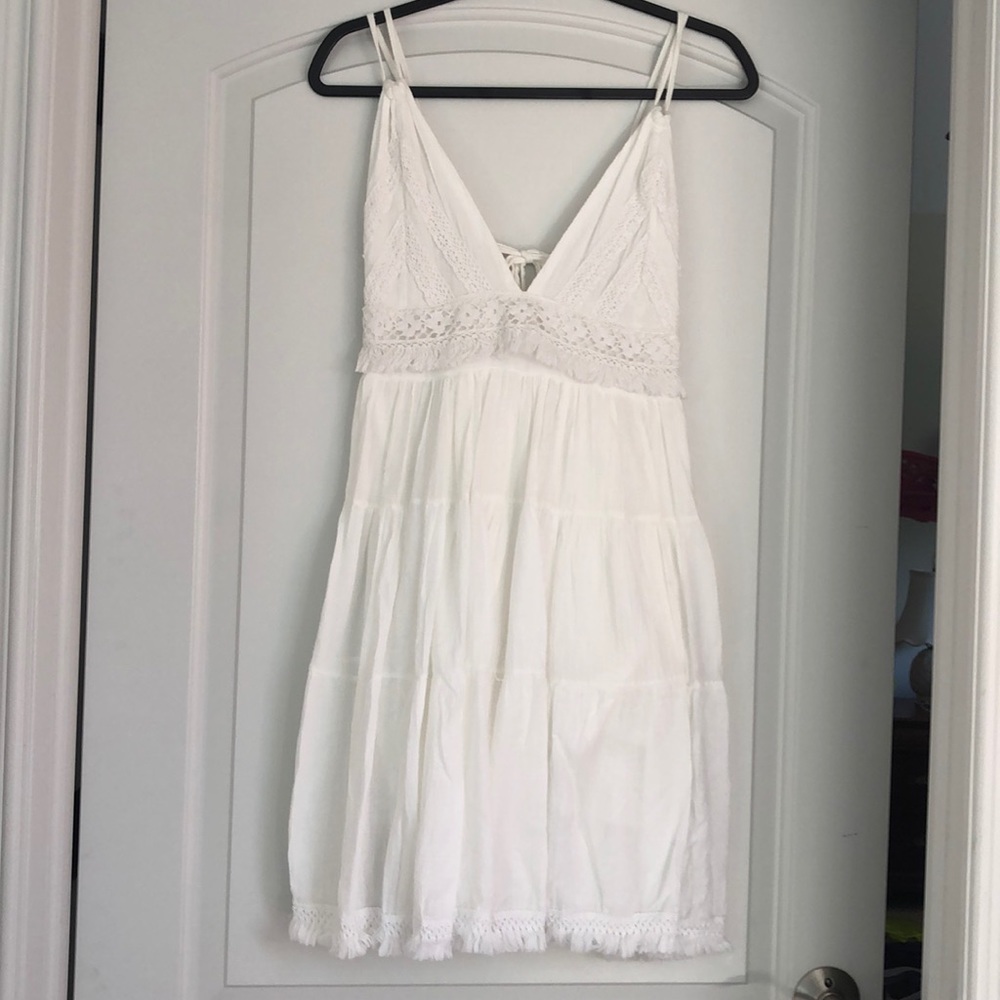 Handmade bohemian white adjustable dress